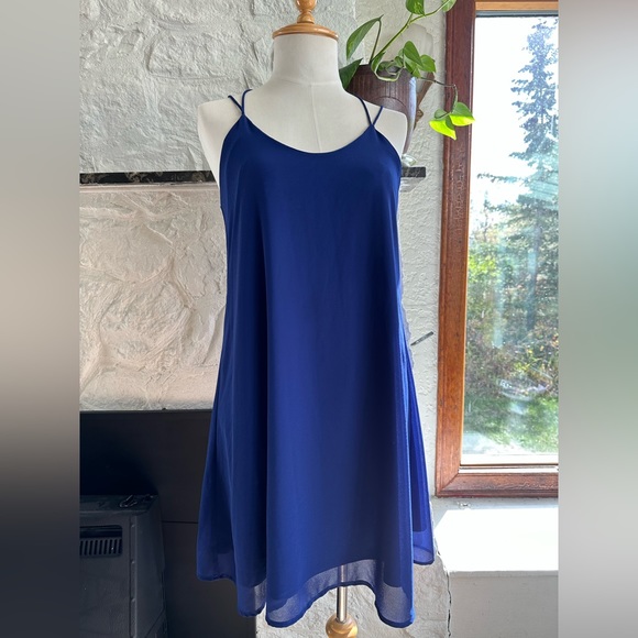 Royal blue sheer dress - Picture 2 of 5